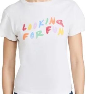 Re/Done White Tee with Colorful Print